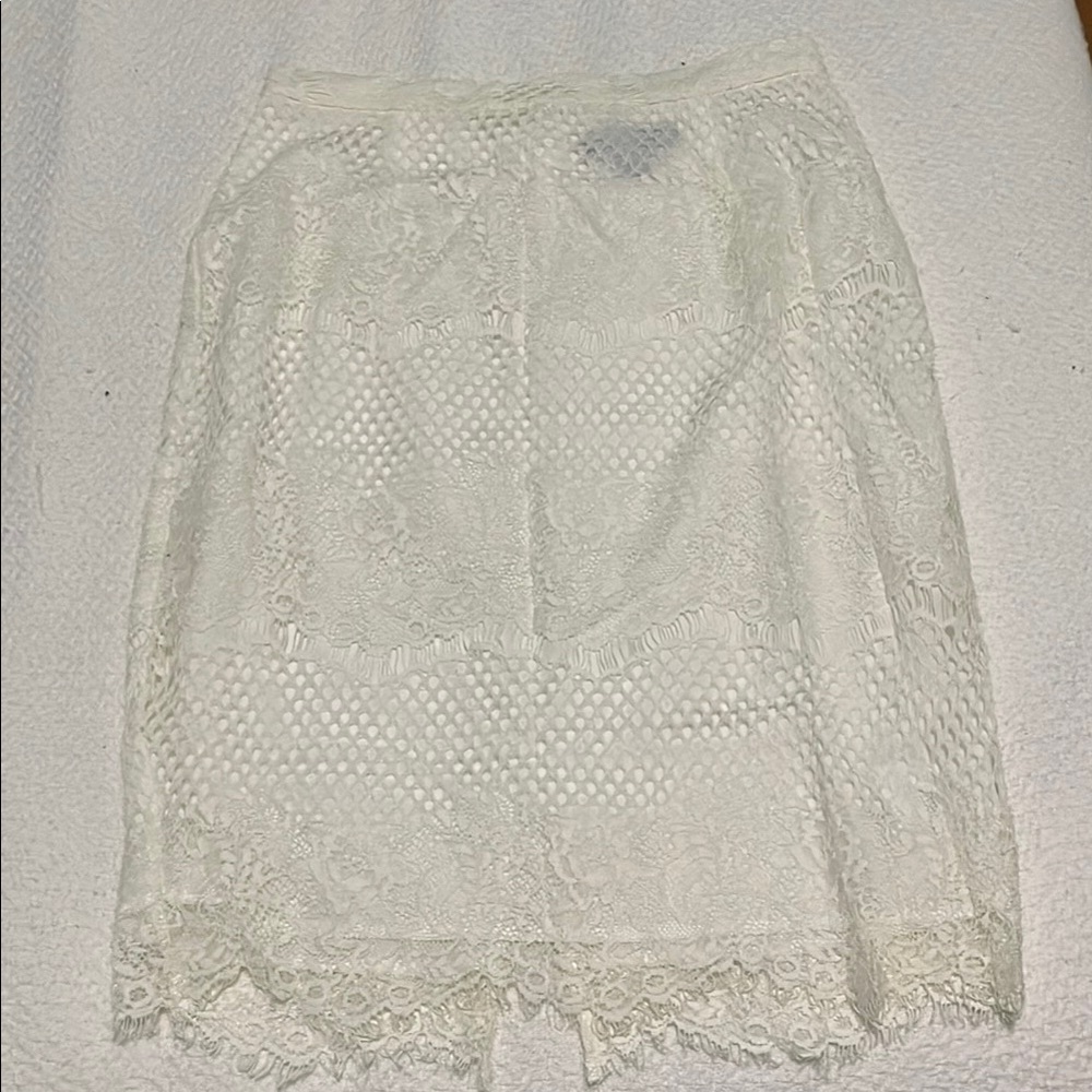 Elegant Lace White Skirt